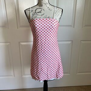 NWOT Orange and White Eyelet Floral Mini Dress